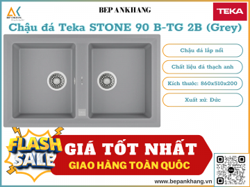 Chậu rửa Teka STONE 90 B-TG 2B (Grey) - Chất liệu đá Thạch Anh - Xuất xứ Đức